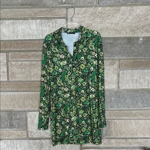Zara Green Floral mini dress